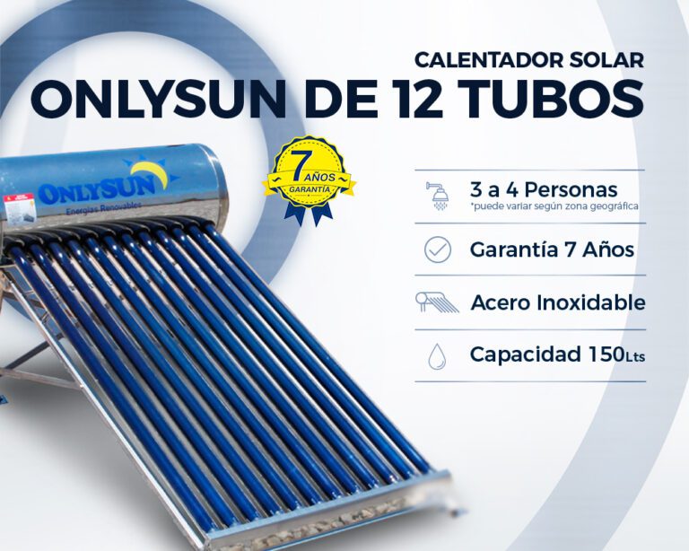 Calentador solar de 12 tubos